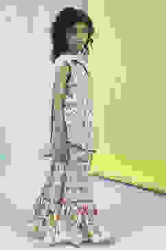 Off-White Cotton Straight Printed Suit Set image number 5