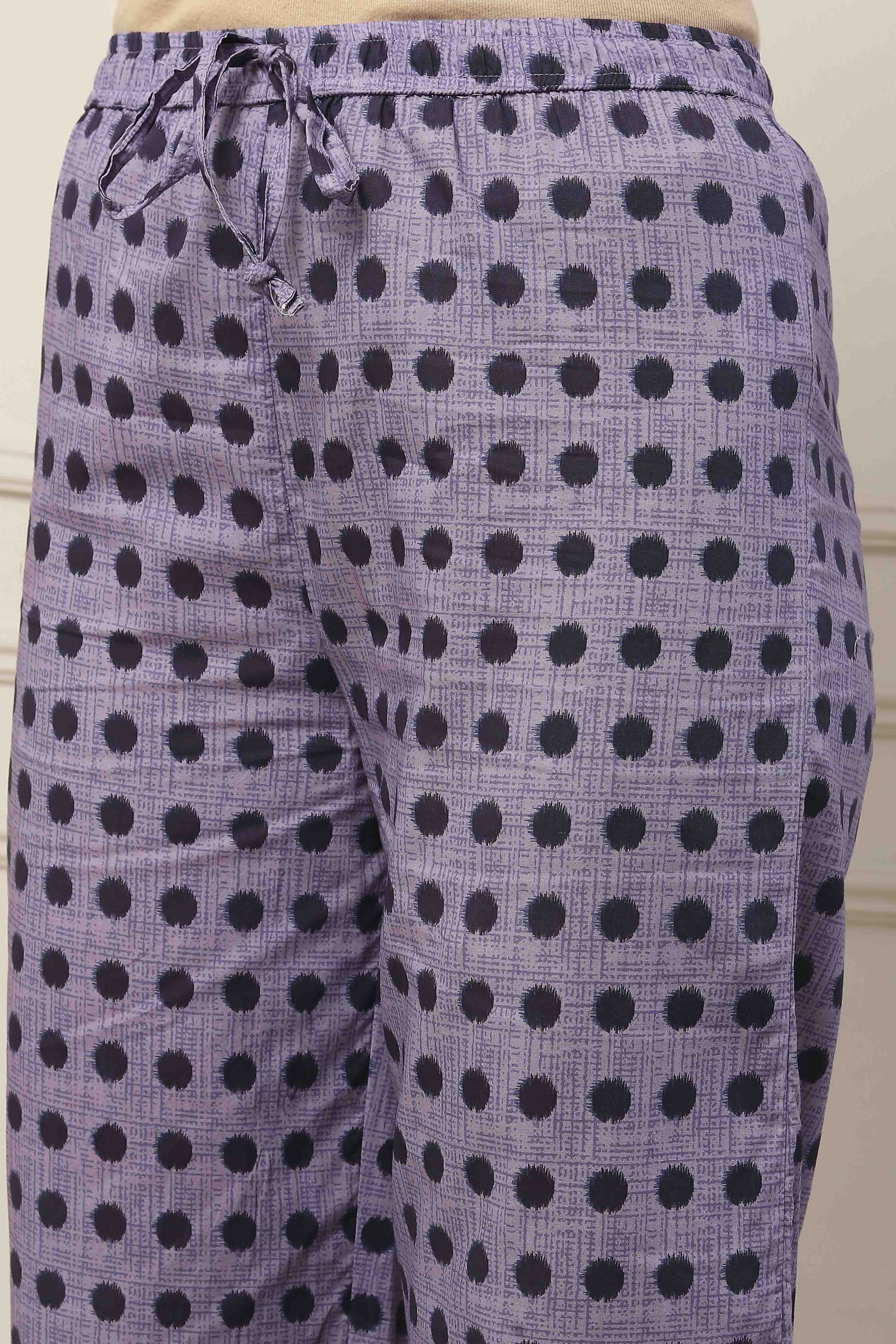 Maroon Cotton Abstract Printed Straight Suit Set image number 2