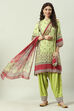 Green Art Silk Straight Kurta Salwar Pant Suit Set image number 6