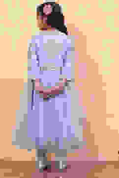 Blue Net Anarkali Suit Set image number 4