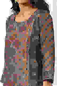 Yellow Chanderi Printed  Embroidered Unstitched Suit Set image number 3