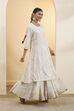 Off-White Viscose Rayon Straight Kurta image number 0