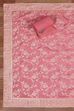 Pink Cotton Printed Embroidered Unstitched Suit Set image number 3