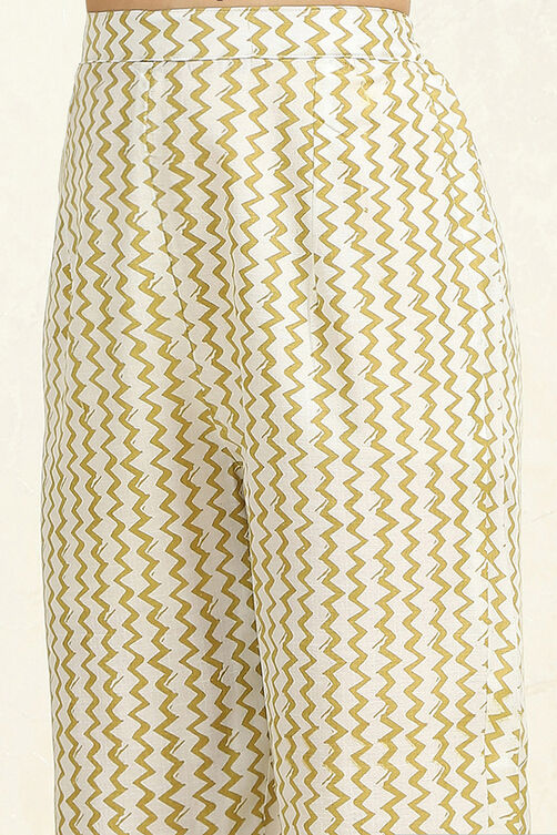 Green and White Cotton Printed Unstitched Suit Set  image number 8