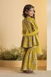 Yellow Cotton Floral Peplum Kurta Set image number 4