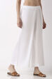 White Viscose Rayon Flared Palazzos image number 3