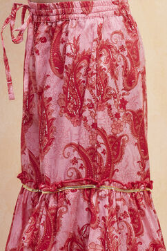 Pink Cotton Gathered Suit Set image number 2