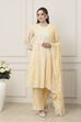 Beige Cotton Kalidar Suit Set image number 6