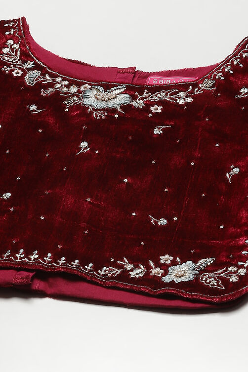 Maroon & Teal Viscose Straight Kurta Lehenga Suit Set image number 1