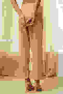 Gold-Toned Solid Regular Pants image number 5