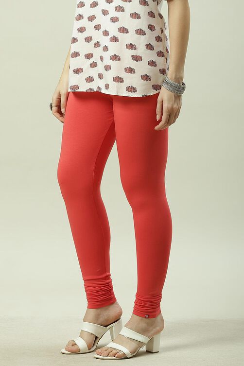 Camel Cotton Blend Solid Churidar image number 2