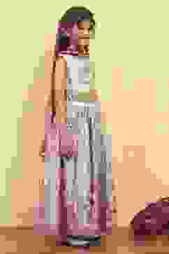 Neutral Cotton Kalidar Lehenga Set image number 4