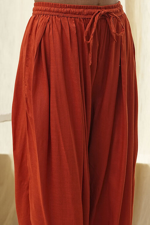Burnt Orange Straight Solid Co-ord Set image number 2
