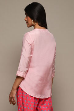 Pink Cotton Blend Kurti image number 4