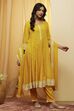 Yellow Viscose Rayon Kalidar Suit Set image number 4