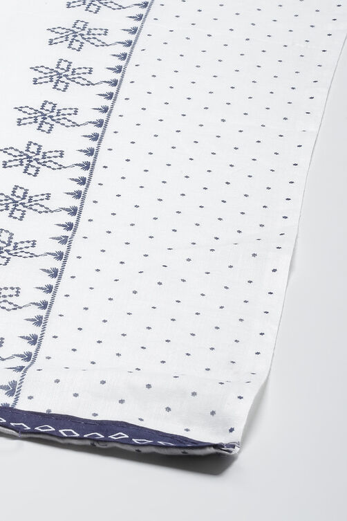 Blue Cotton Power Loom Unstitched Suit Set image number 3