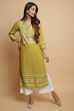 Green Rayon Straight Kurta Palazzo Suit Set image number 0