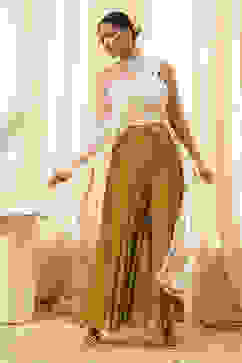 Gold Georgette Palazzo Pants image number 0