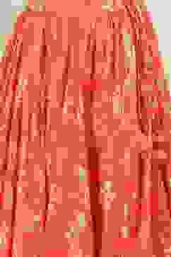 Orange Art Silk Cape Lehenga Set image number 3