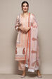 Pink Cotton Machine Embroidered Unstitched Suit Set image number 8