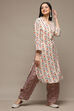 Cream Rayon Straight Kurta Pants Suit Set
