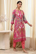 Pink Printed Straight Kurta image number 4