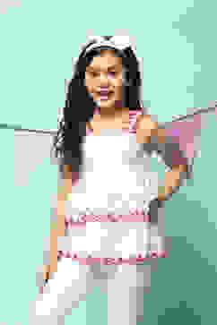 White Cotton Tiered Top image number 2