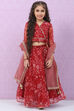 Red Art Silk Lehenga Set image number 0