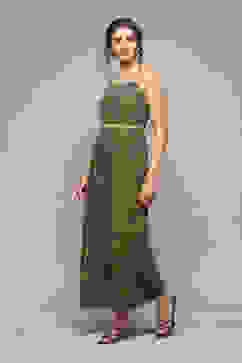 Forest Green Rayon Straight Printed Jumpsuit image number 2