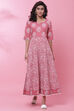 Onion Pink Cotton Printed Kurta Dress image number 0