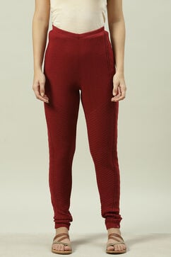 Maroon Acrylic Jeggings image number 0