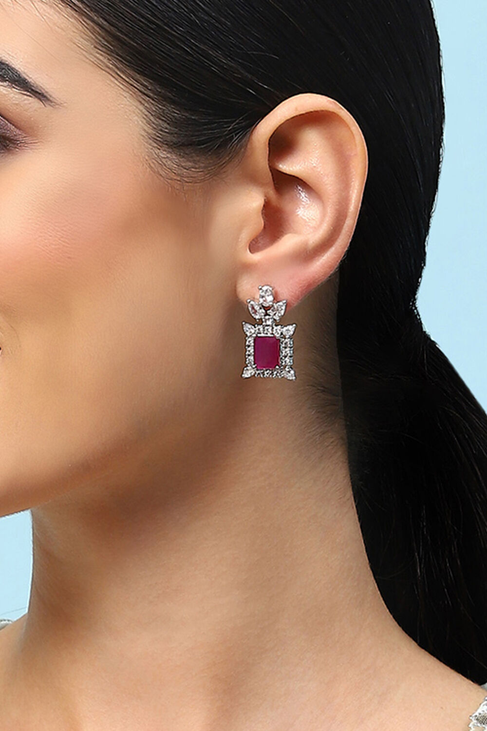 Pink Brass Earrings image number 1