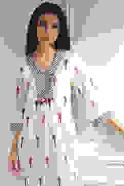 Off-White Cotton Ikat Straight Kurta image number 1