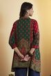 Green Viscose Rayon Printed Asymmetric Kurti image number 4