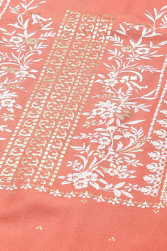 Coral Printed Rayon Straight Kurta Palazzo Suit Set image number 1