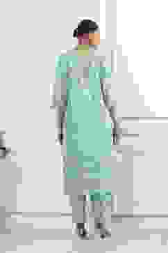 Green Cotton Straight Suit Set image number 4