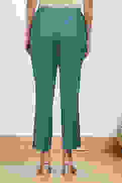 Green Cotton Solid Regular Pants image number 5