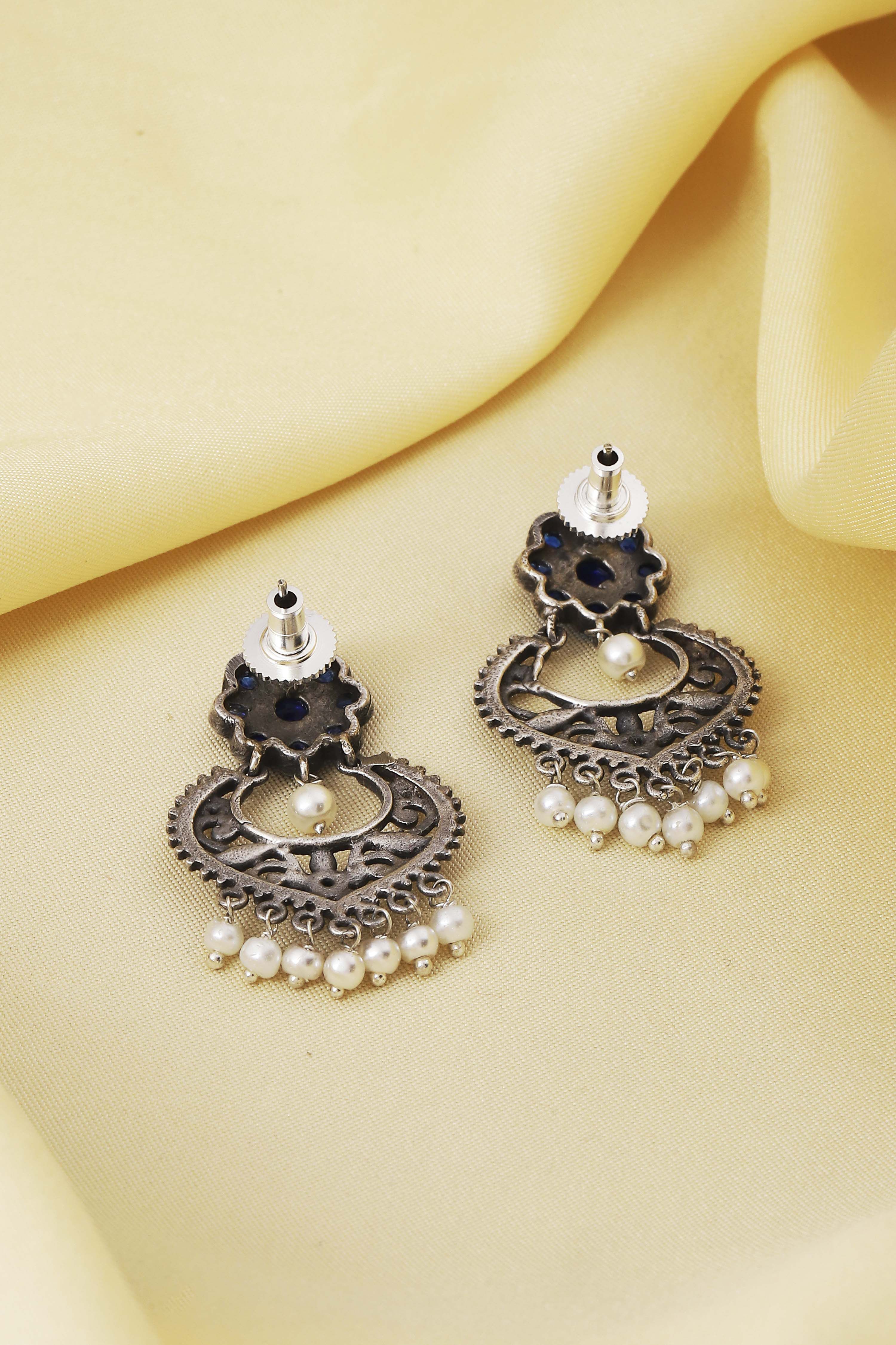 Dark Blue Brass Drop & Danglers image number 2