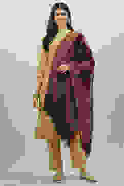 Maroon Acrylic Yarndyed Dupatta image number 0