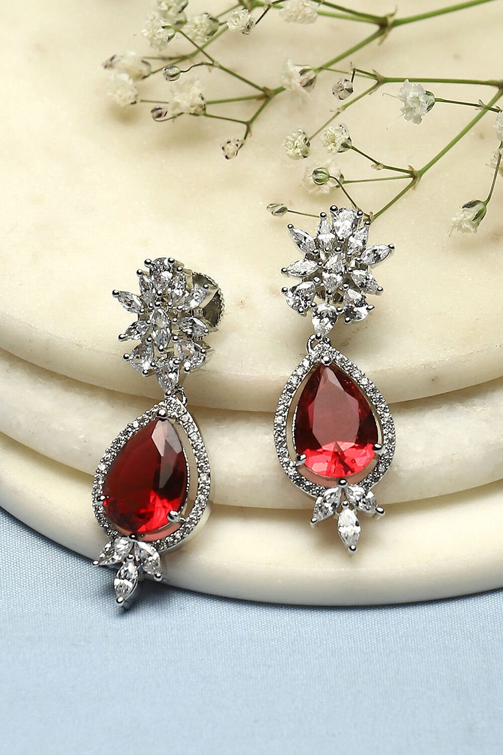 Red Brass Danglers image number 0