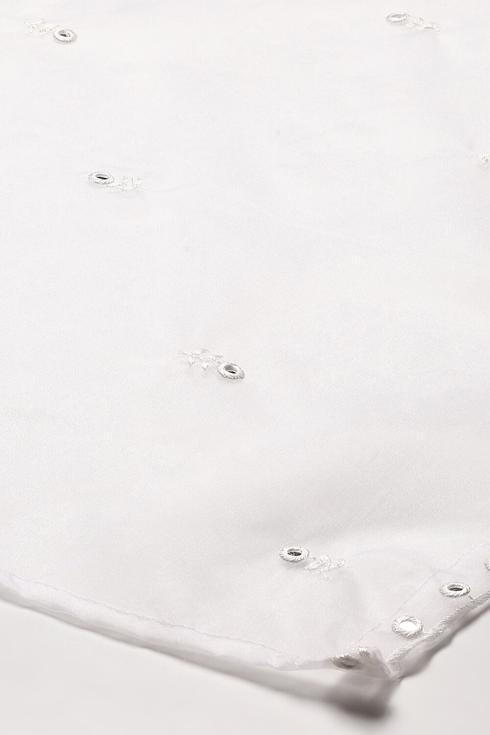 White Nylon Embroidered Dupatta image number 1