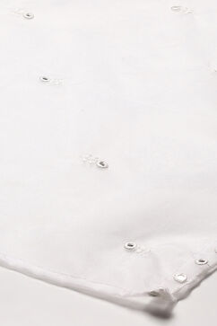 White Nylon Embroidered Dupatta image number 1