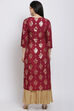 Maroon Viscose Straight Kurta image number 5