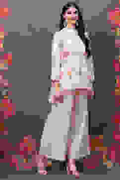 Rohit Bal Off White Viscose Co-ord Set image number 3