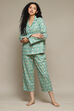 Navy Cotton Printed 2 Piece Sleepwear Set image number 0