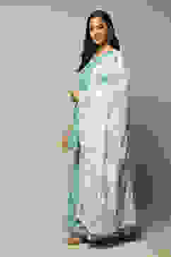 Sea Green Cotton Straight Kurta Garara Suit Set image number 5