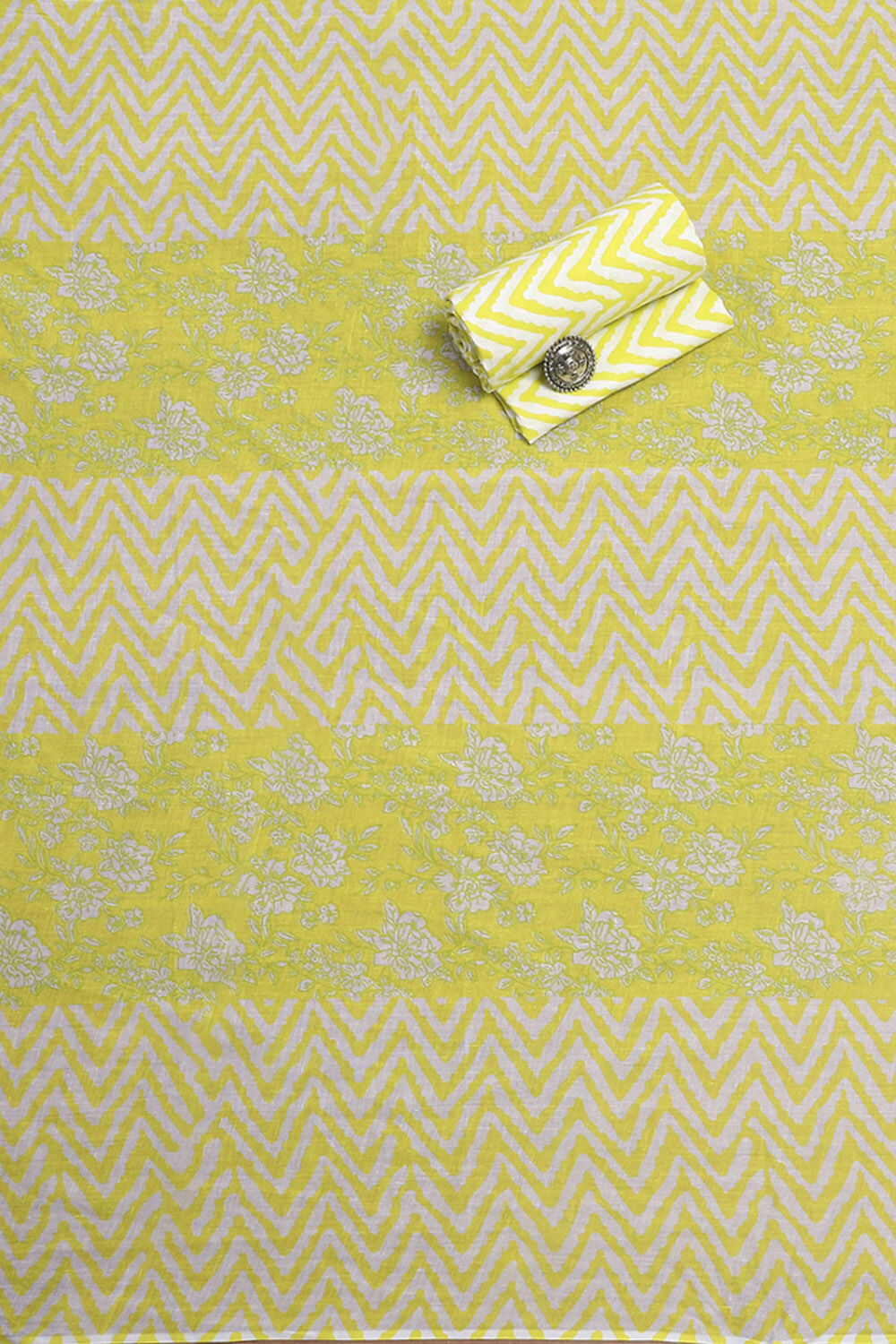 Pink Cotton Floral Printed Unstitched Suit Set image number 2