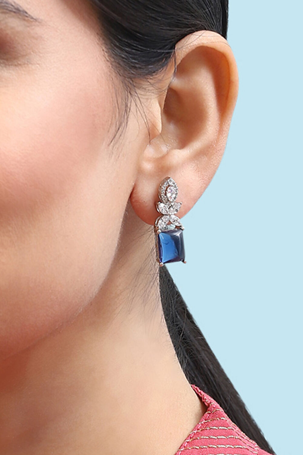 Blue Brass Earrings image number 1