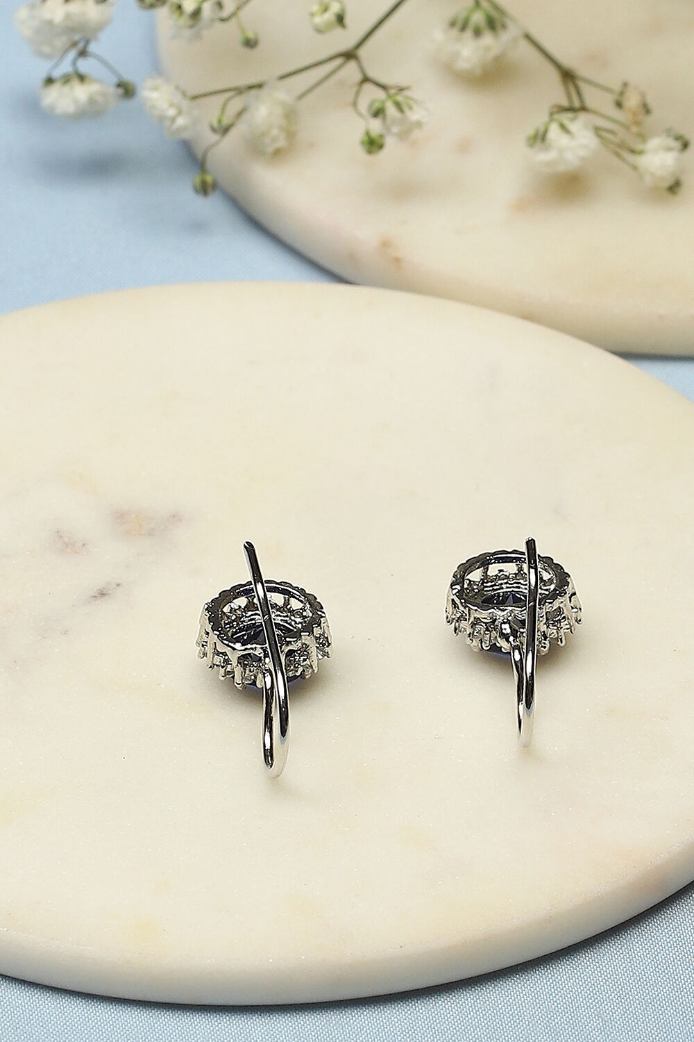 Dark Blue Brass earrings image number 2