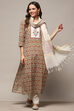 Mustard Cotton Unstitched Suit set image number 1